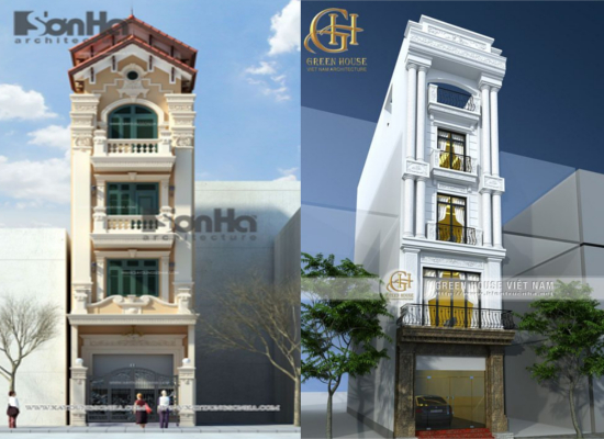 desain tampak depan rumah klasik 3 lantai