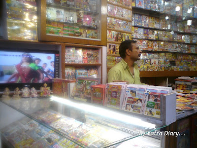 A CD cassette shop in the market lanes of Haridwar