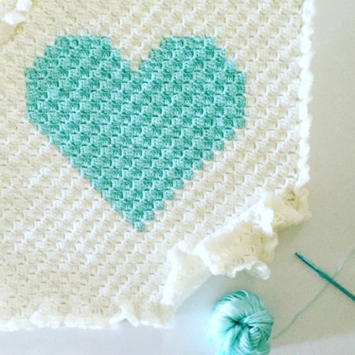 Corner to Corner Crochet Heart - Free Pattern