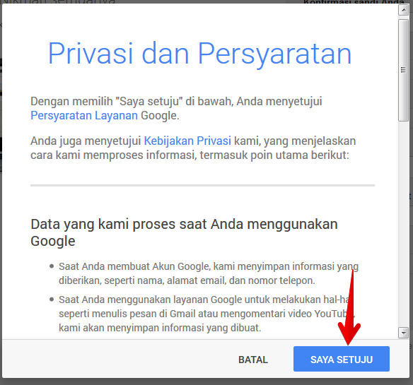 Privasi dan persyaratan akun gmail Privasi dan persyaratan akun gmail
