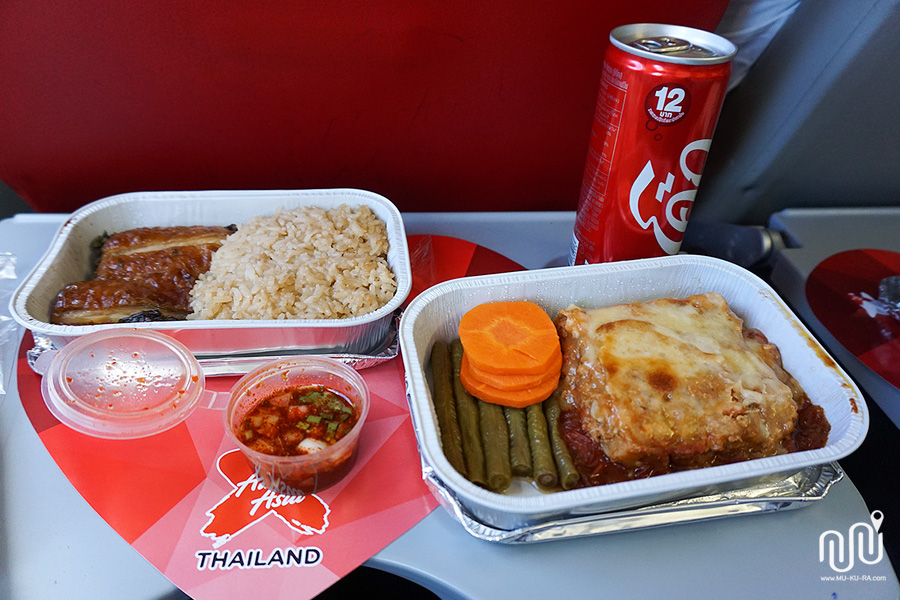 อาหารบนสายการบิน Air Asia X (XJ606) ไปสนามบินนาริตะ