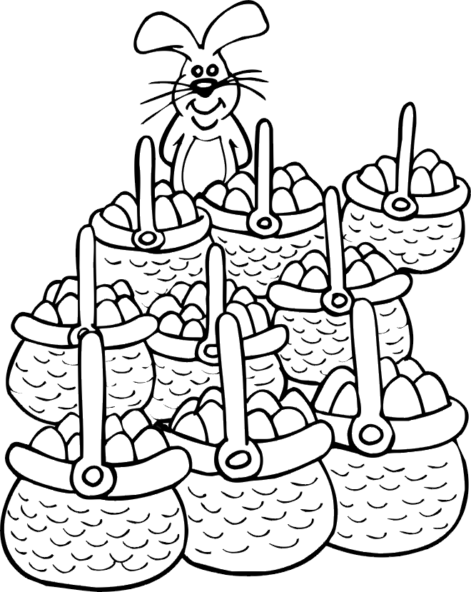 easter bunny with basket coloring pages - photo #22