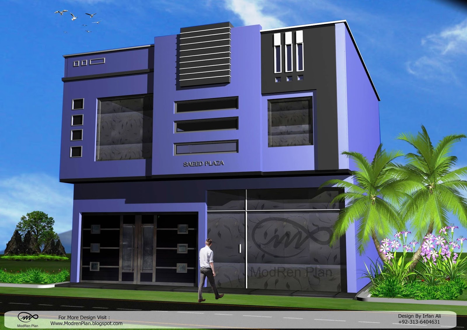 Modern Commercial Building Designs And Plaza Front Elevation
