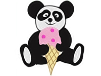 Panda Eat ice cream Free Embroidery Design http://www.embroiderydesignsfreedownload.com/2017/11/cute-panda-free-embroidery-design.html