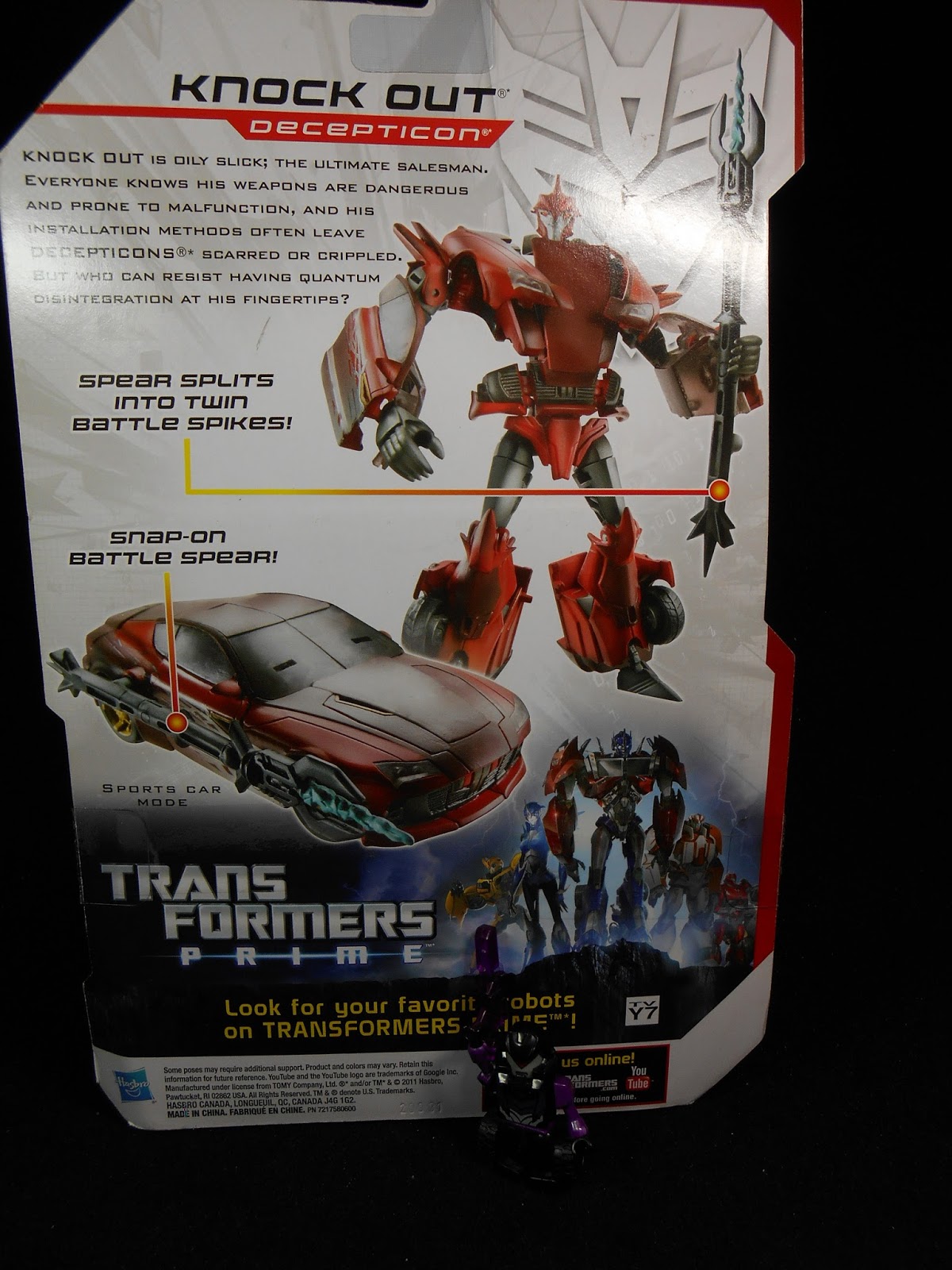 2011 Hasbro Transformers Prime Snap-On Battle Spear Knock Out