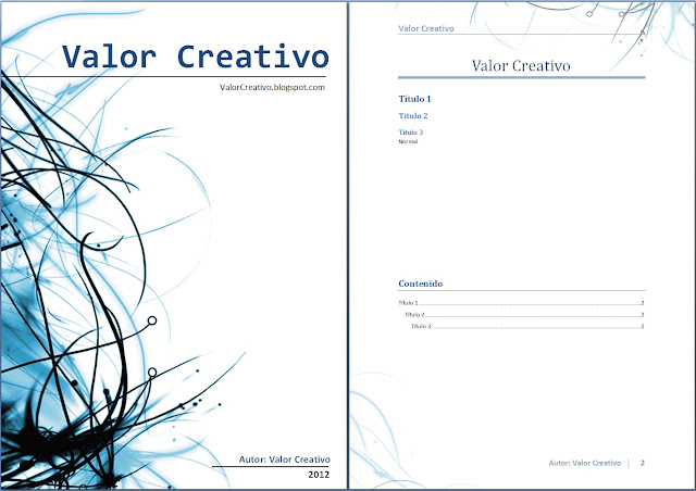 formato de caratulas en word