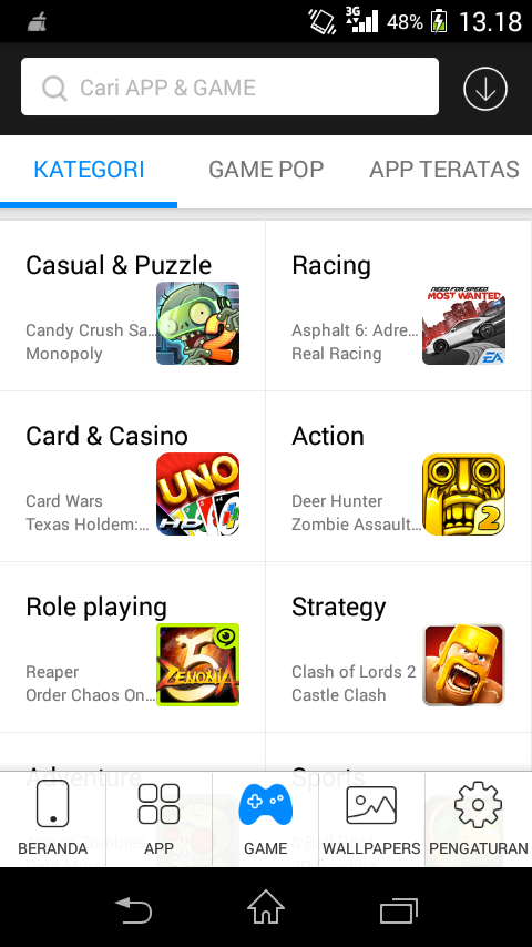 Kategori Permainan Android Store