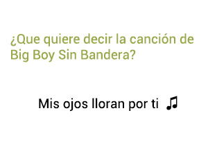 Significado de la canción Mis Ojos Lloran Por Ti Big Boy Sin Bandera.