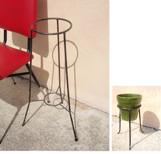 portavaso vintage in metallo cachepot anni 50 metallo nero