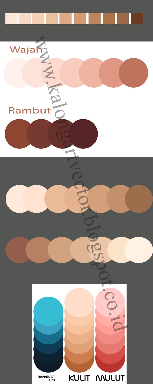 Palette skin tone vector vexel KALONGART