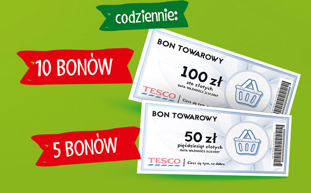 Wygraj bon zakupowy Tesco o wartości 100 zł Konkurs