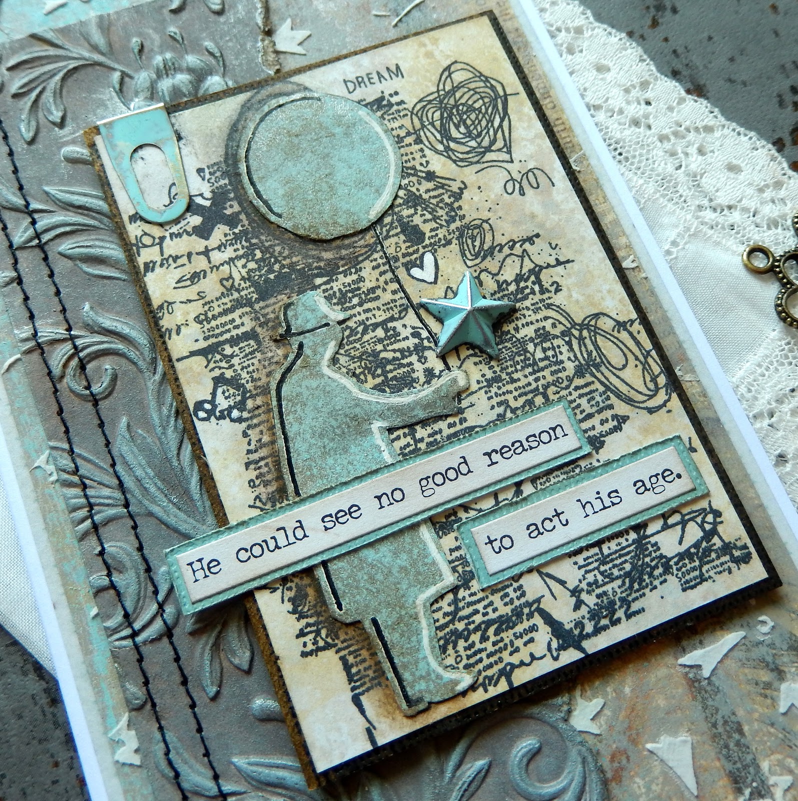 TFJB Challenge Blog Saturday Showcase Tim Holtz Botanical 3D Texture