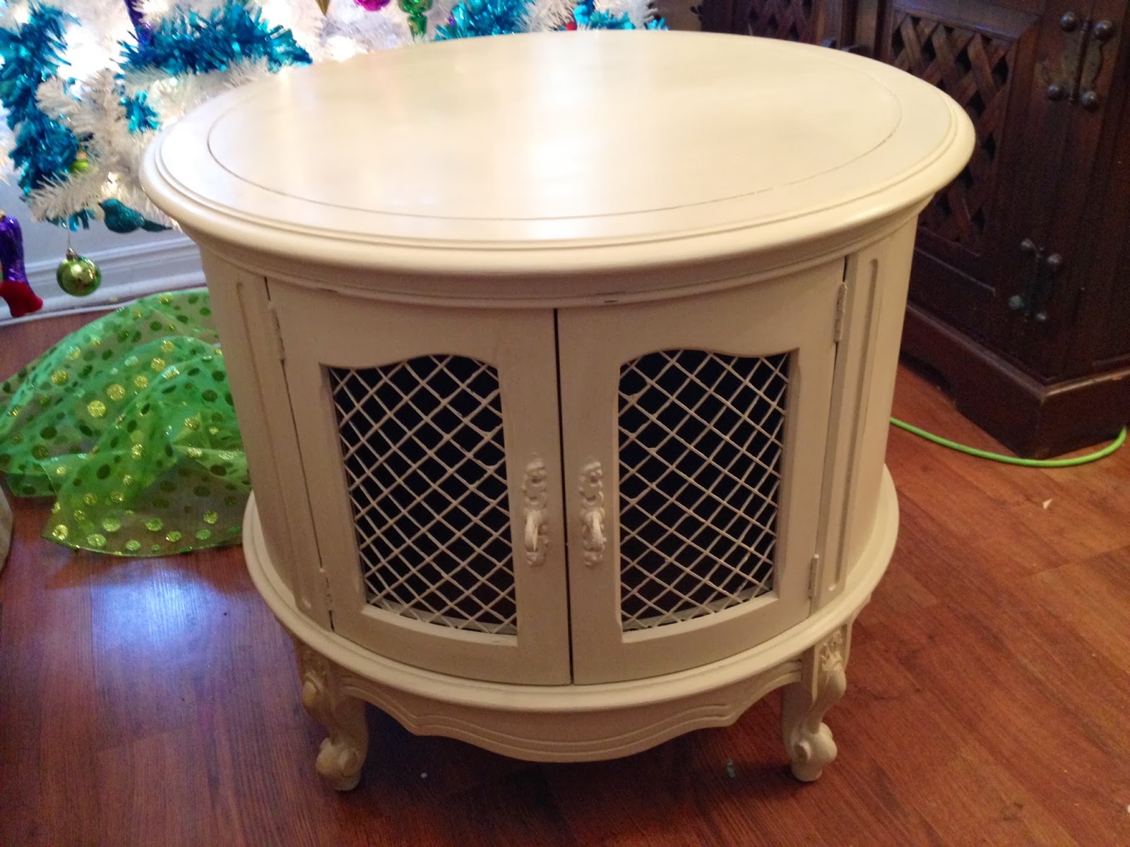 Shabbyfufu Studio FRENCH PROVINCIAL DRUM TABLE ***SOLD***