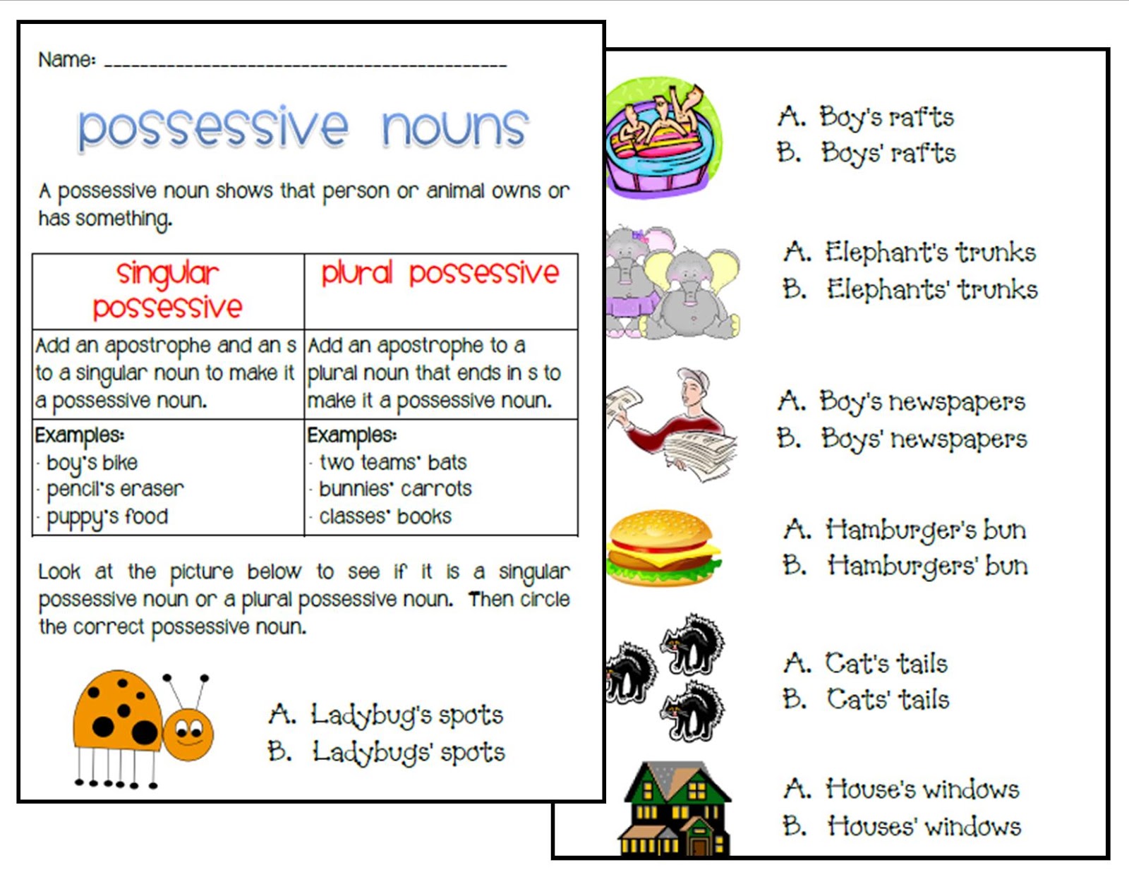 Ms. Third Grade: Singular and Plural Possessive Nouns