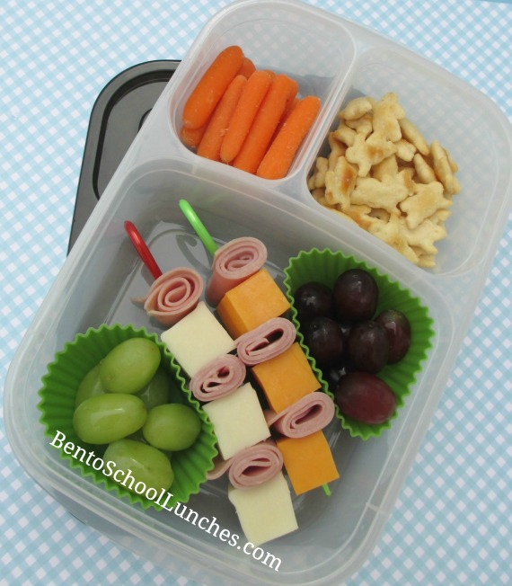Ham and cheese kebabs, bento school lunches