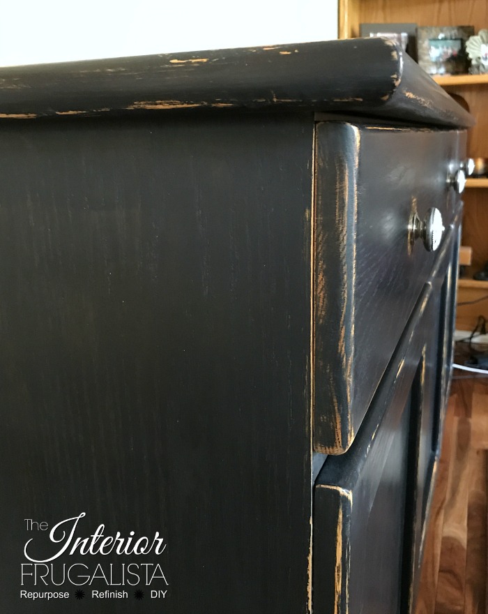 Wax Puck Distressed Painted Cabinet Drawers 