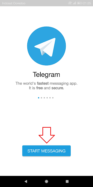 buka telegram, klik mulai percakapan