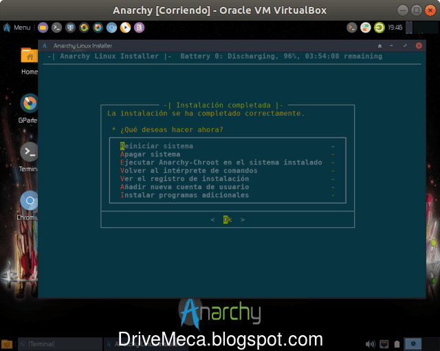 Terminada la instalacion reiniciamos el equipo Terminada la instalacion reiniciamos el equipo