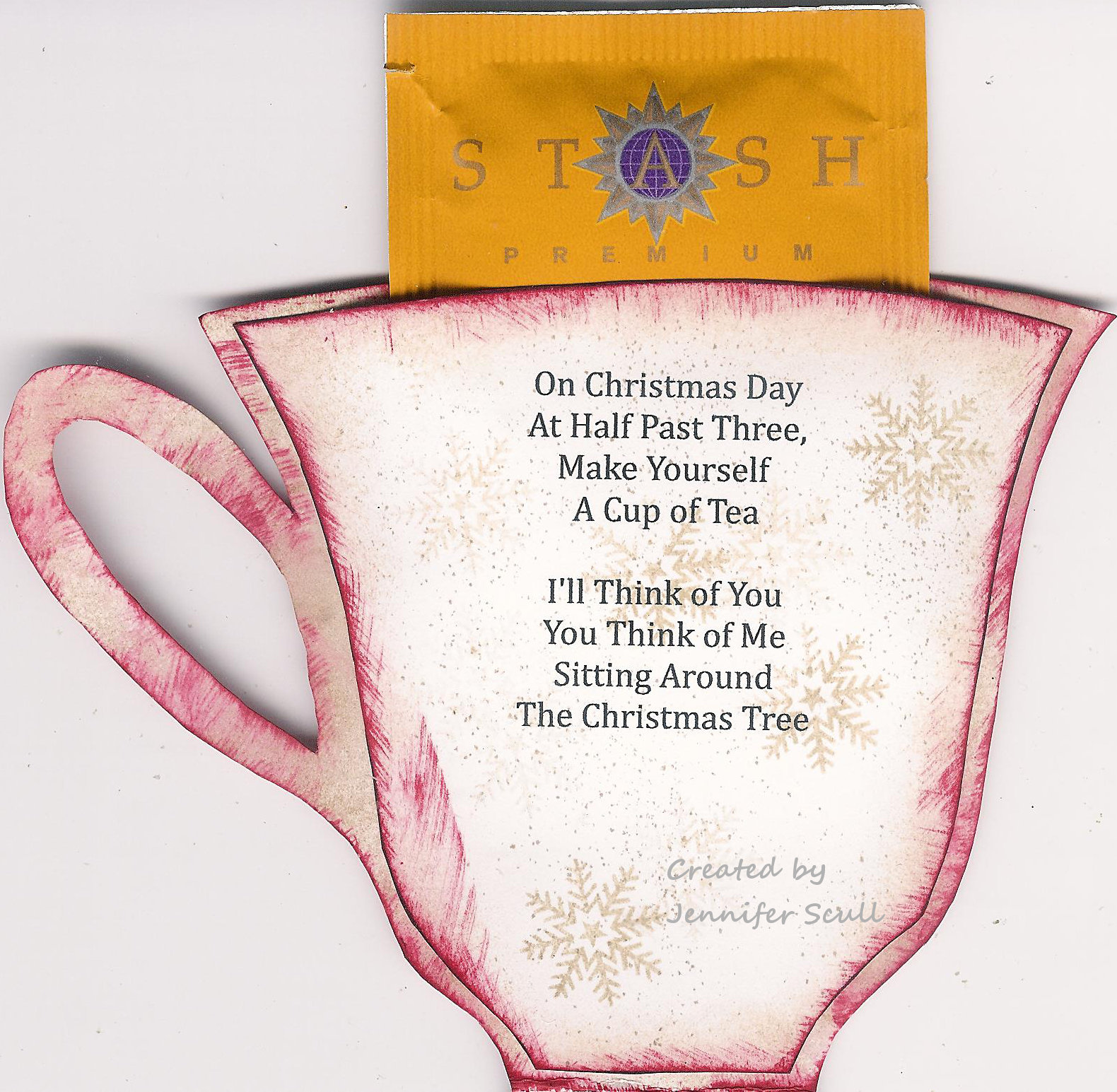 Just Coffee Please Stamps Ribbons Paper ABC Christmas Cup Of Tea