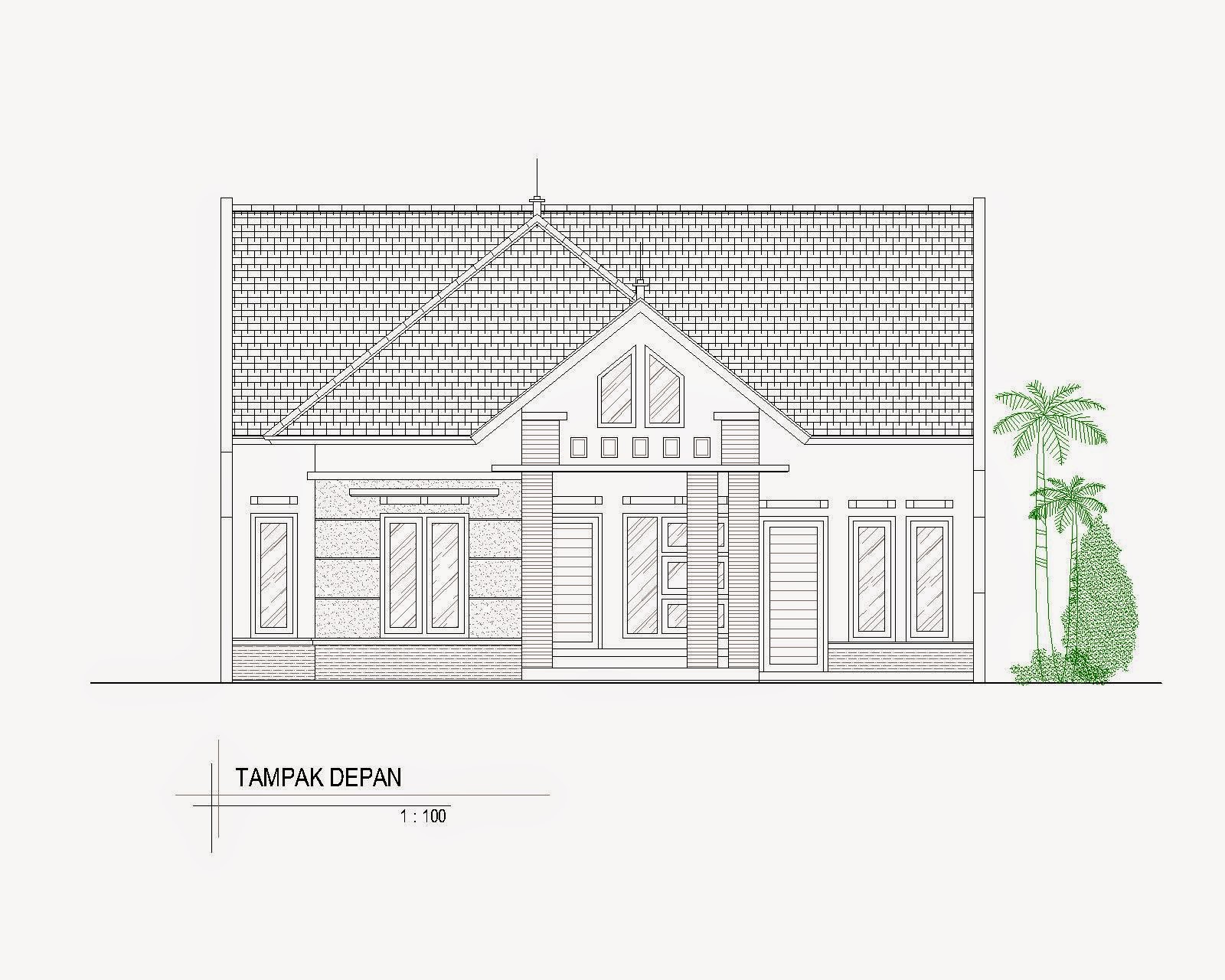  Tampak  Depan  Rumah  Minimalis 2  Lantai  Autocad  Desain 