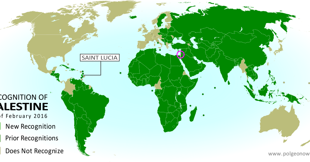 Map Which Countries Recognize Palestine as Independent in 2016