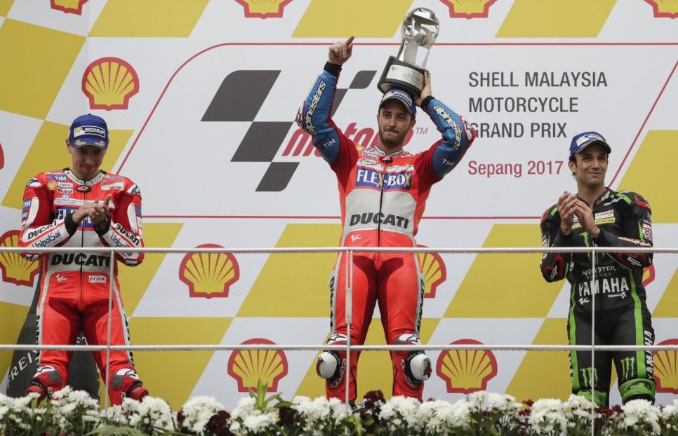 MotoGP Malesia: Grandissima Vittoria di Dovizioso su Ducati, campionato ancora aperto