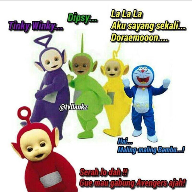 Kumpulan Meme Kocak Teletubbies meme kocak teletubies, meme lala dibully, kekejaman teketubbies, meme tingkiwingky teletubbies, kelucuan teletubbies, meme lucu teletubbies lala, meme lala dibully, meme koplak teletubbies, meme ngakak teletubbies,lala teletubbies salah nama, meme salah nama teletubbies, meme lucu lala, Meme Teletubbies Lucu bikin Ngakak, doraemon, meme doraemon, meme kocak teletubbies dan doraemon