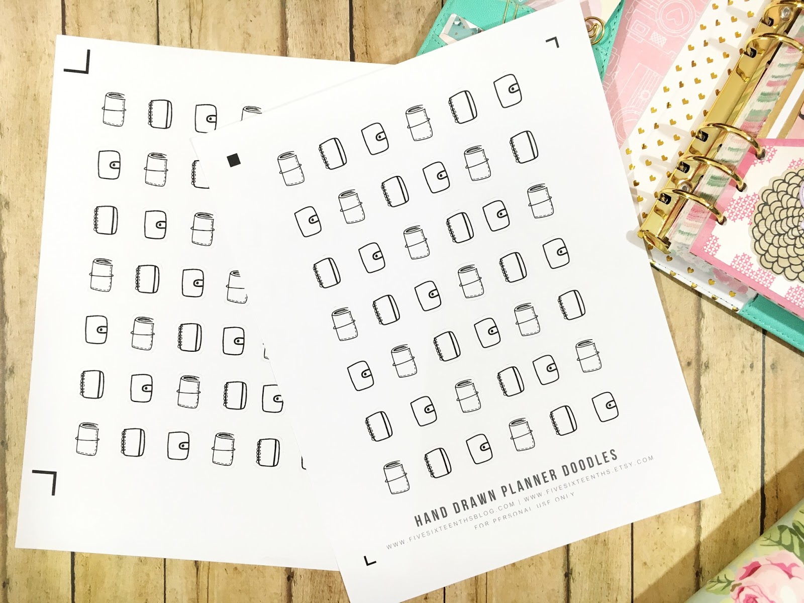 Five Sixteenths Blog Free Sticker Friday Hand Drawn Planner