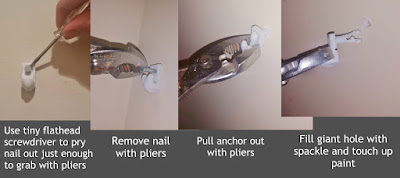 how to remove closet maid shelf anchors in wall