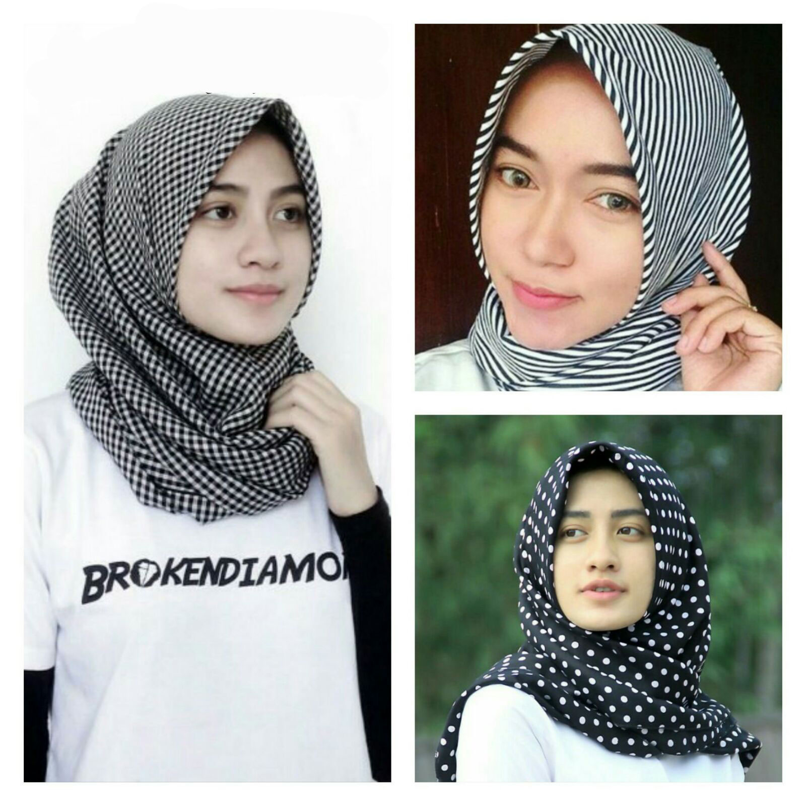 Tutorial Hijab Segi Empat Warna Putih Jilbab Monochrome Segi Empat Dan Pashmina