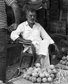 mango seller, crawford market, monochrome monday, black and white weekend, mumbai, india, street portrait, 