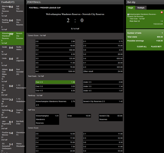 Betico24 Live Betting Betico24 Screen