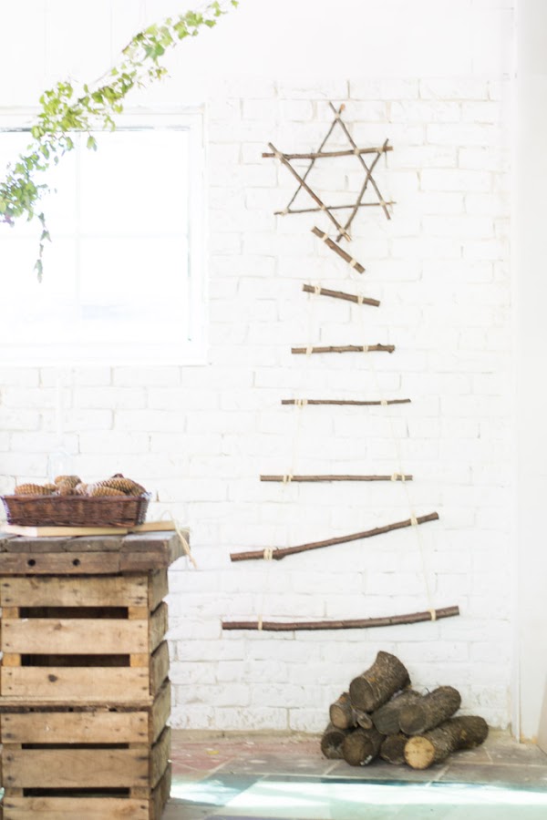 Árbol y estrella de Navidad con palos diy