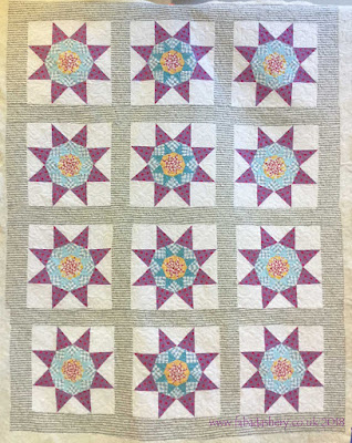 Foundation Pieced Star Quilt, made by Penny,  quilted by Frances Meredith at Fabadashery Long Arm Quilting