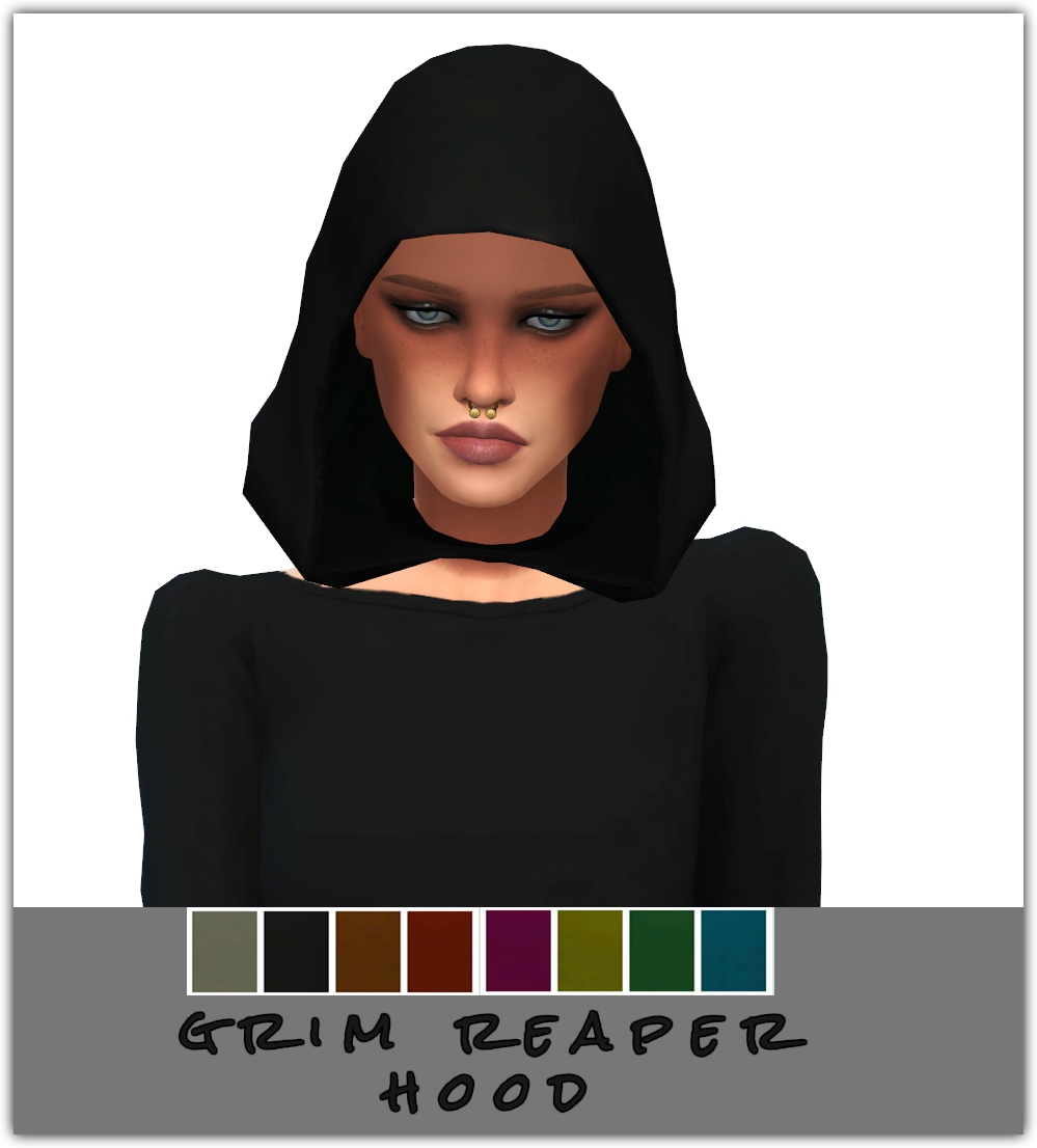 Sims 4 CC's The Best Grim Reaper Hood for Males & Females by Maimouth
