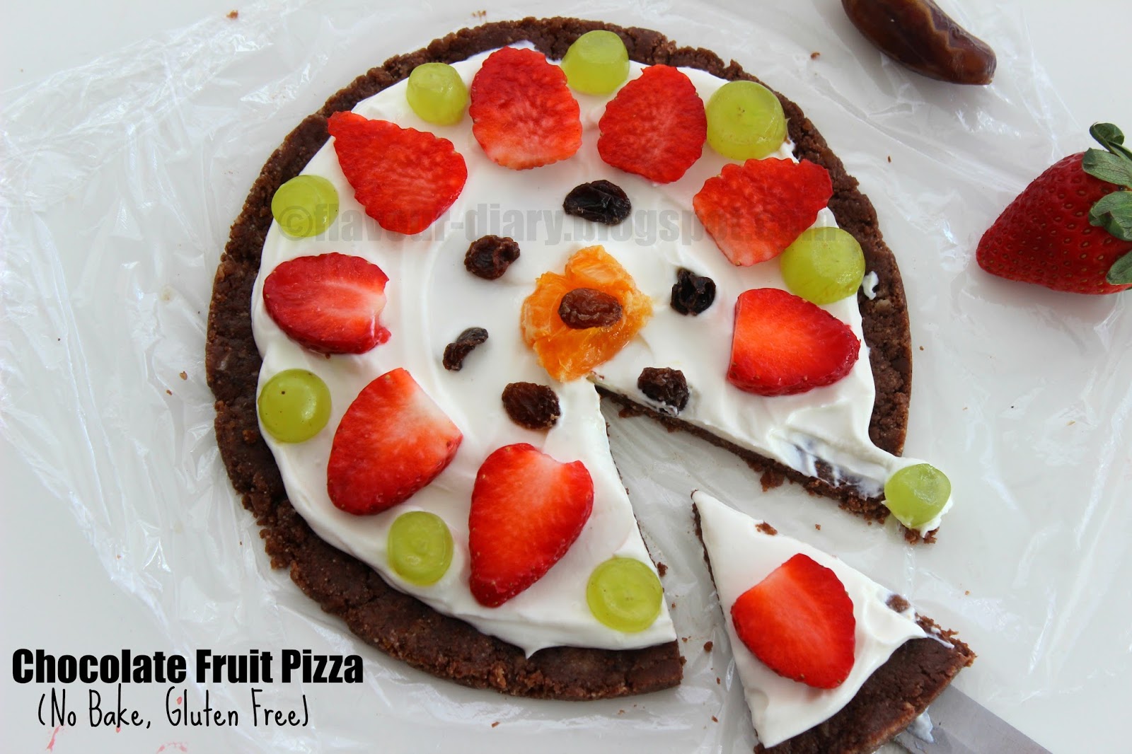 Flavour Diary Healthy No Bake Chocolate Fruit Pizza Healthy Recipe