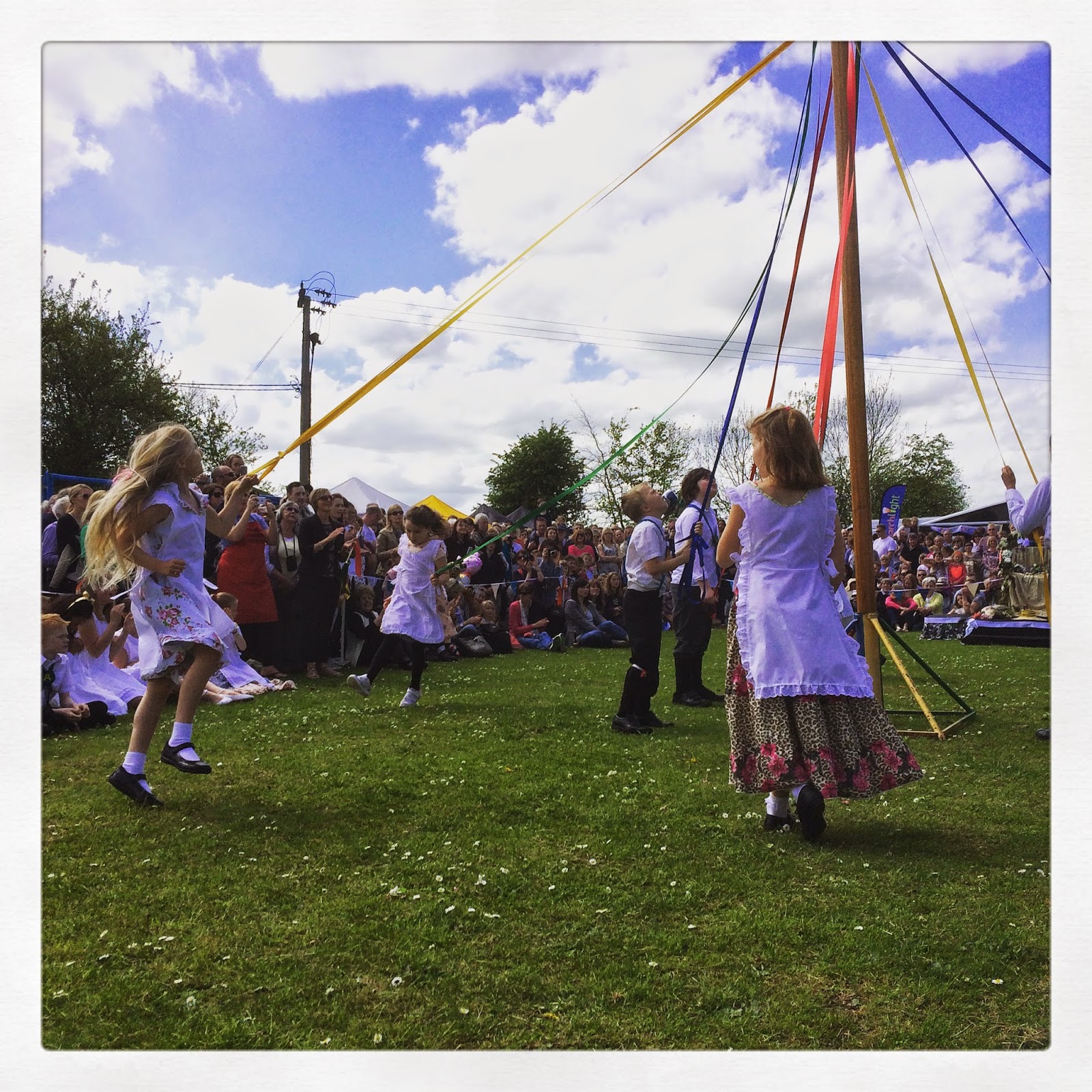 English Maypole dancers