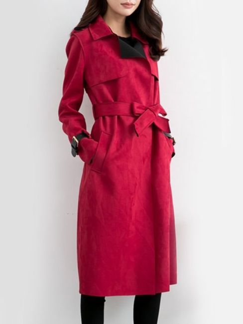 Back Slit &Stylish Lapel Plain Trench Coats - FashionMia Price US$65.95; Flash Sale (Extra 10% Off): US$59.36
