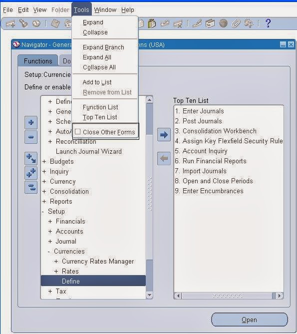 Oracle Financial Functional How to open multiple forms at a time in