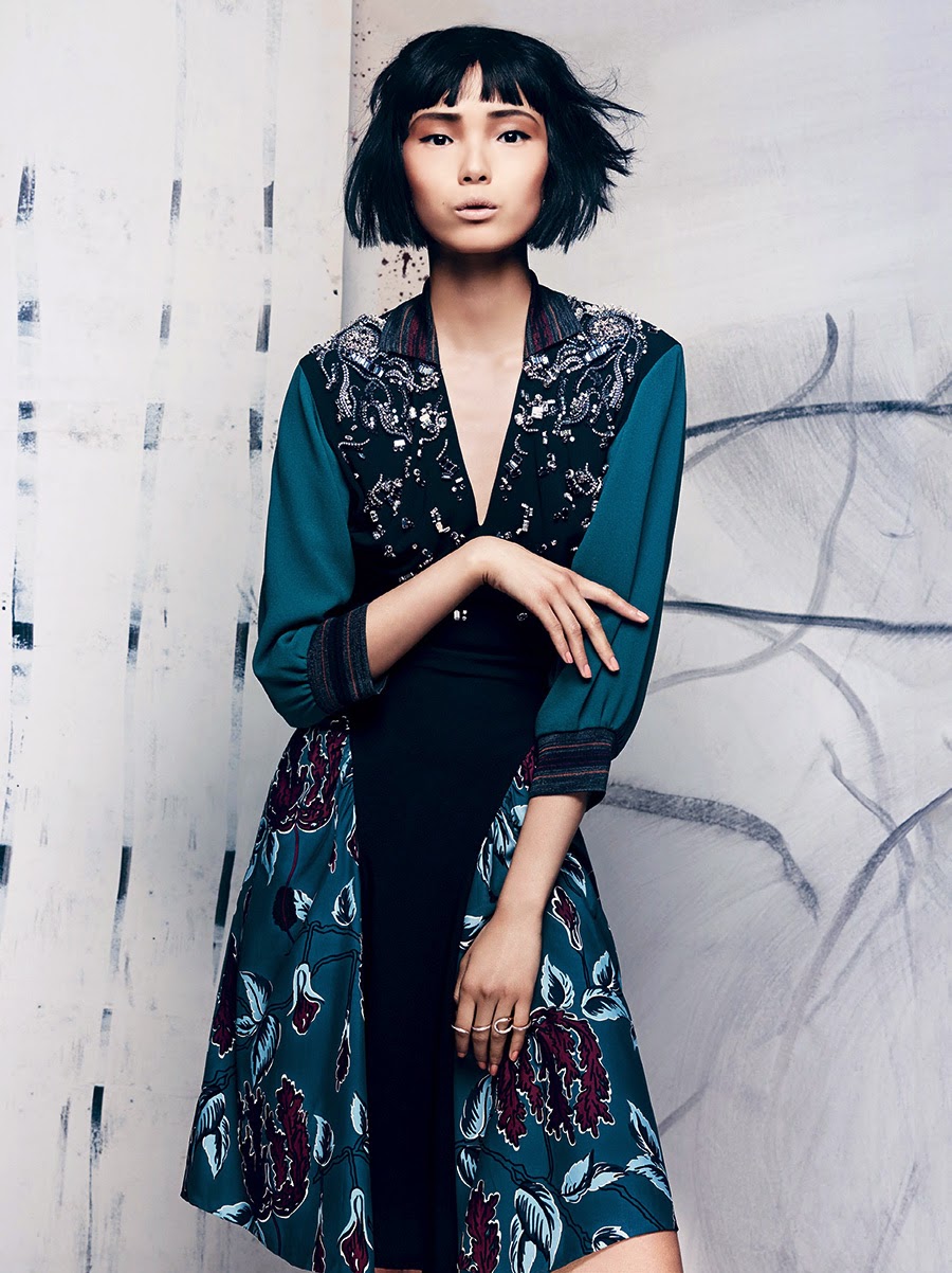 Editorial Fashion | Sasha Pivovarova and Xiao Wen Ju for Vogue US by Craig McDean