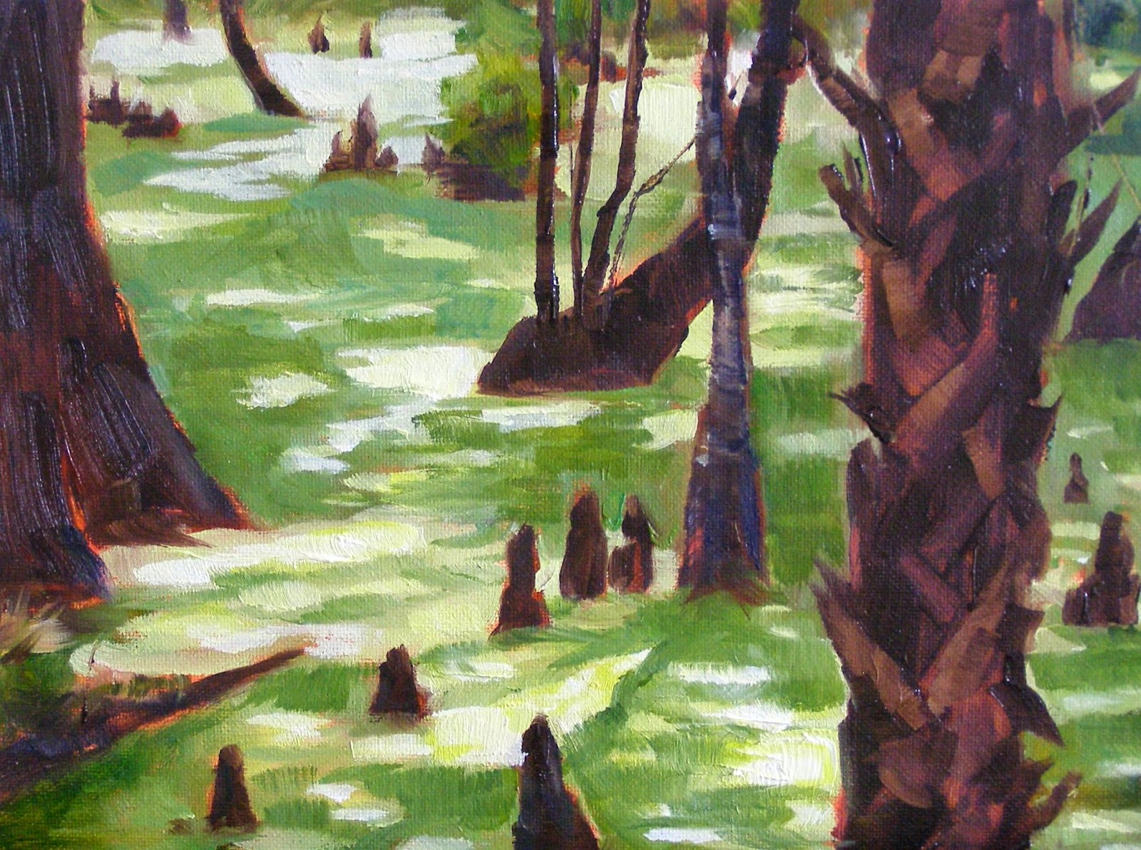 Carmen Beecher Green Swamp, 6x8 Oil Painting