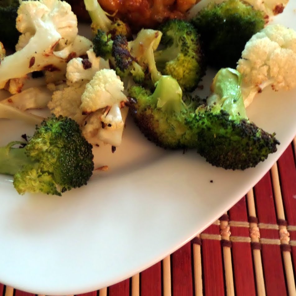 Cumined Cauliflower and Broccoli: A simple vegetable side dish of roasted cauliflower and broccoli with cumin seeds.