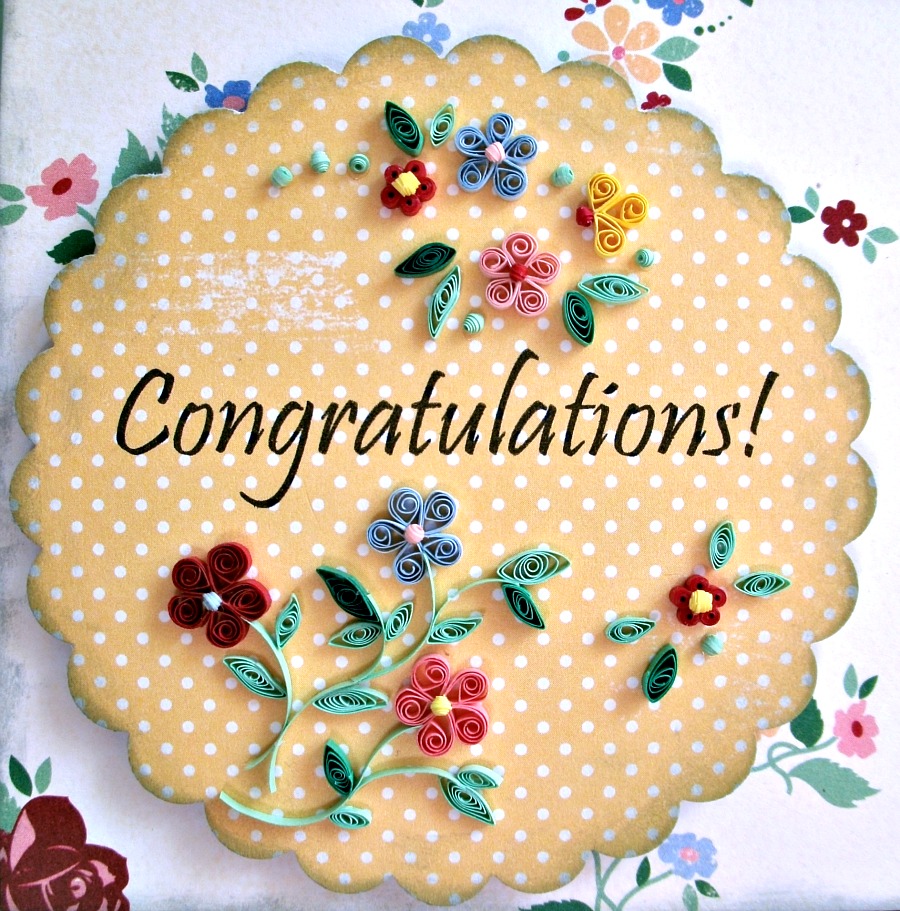 Molly Smith Miniature Quilled Flowers on Card