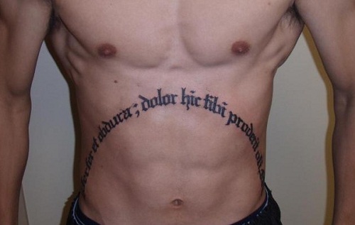 Palavras em latim, Homens Tatuagem no Estômago