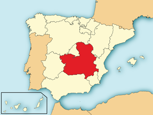 Location of Castilla-La Mancha in Spain
