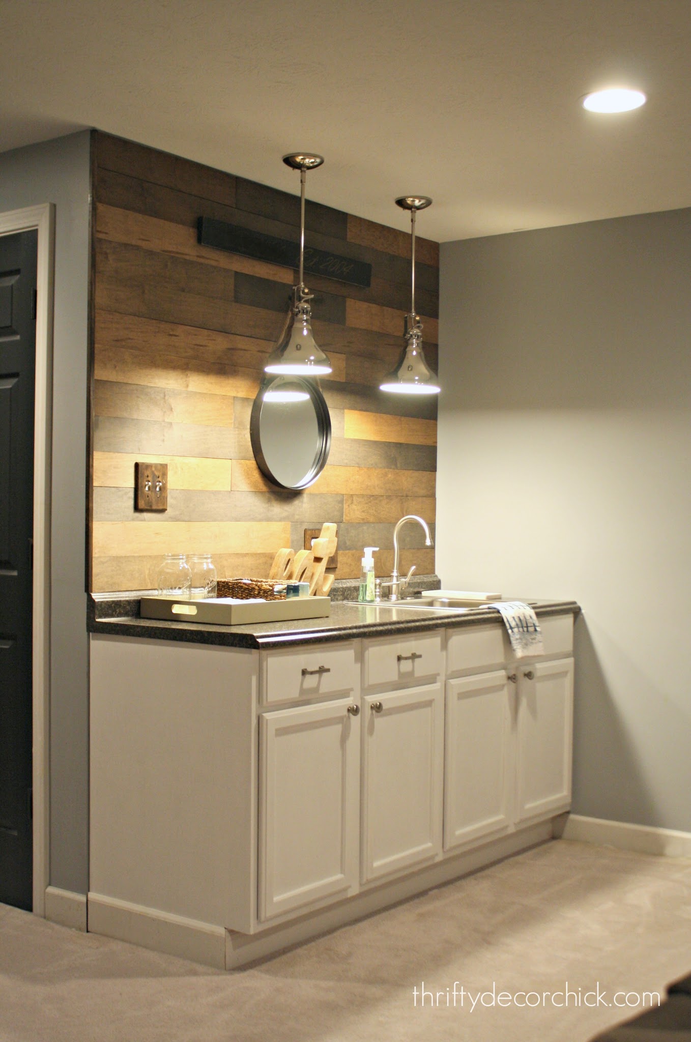 stained shiplap wall