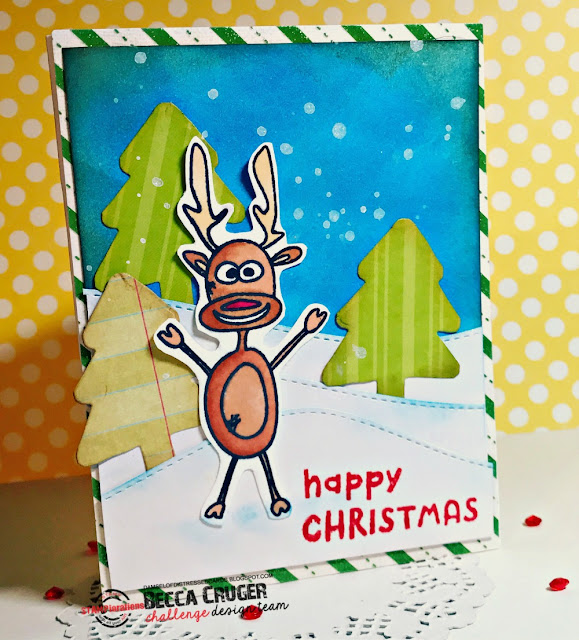 reindeer_stamped_christmas_card_winter_scene_holiday