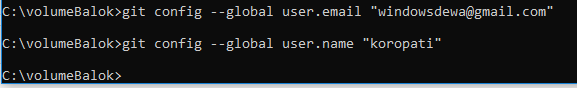 Git config global user