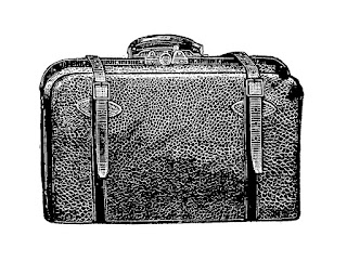 suitcase travel antique image illustration digital download