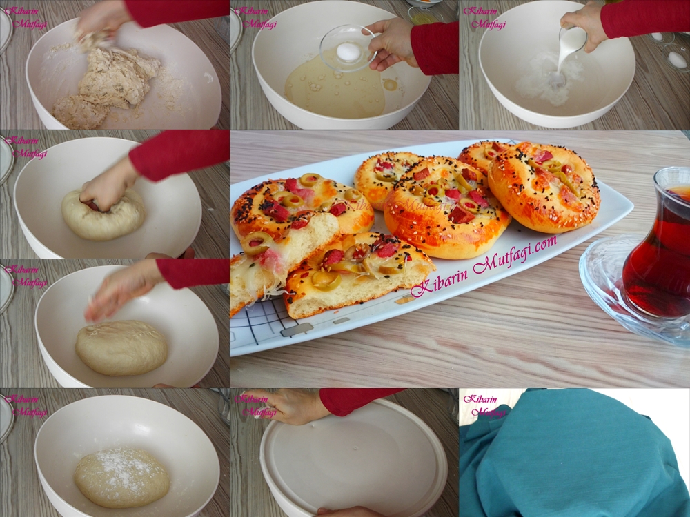 Mini pizza şeklinde poğaça nasıl yapılır Poğaça tarifleri Kibarin
